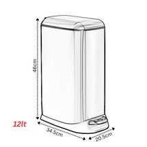 VESTA Κάδος Απορριμμάτων 12lt SOFT CLOSE 20.5x34.5x46cm με Πεντάλ και Εσωτερικό Κάδο 2.47kg Μαύρο Μatte