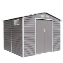 STEELEN Μεταλλική Αποθήκη Κήπου-Σπιτάκι Κήπου 277x322x221cm (9.1'x10.6') 8.92m² Γαλβανιζέ με Παράθυρο EVAN PLUS E Γκρι Καφέ