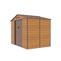 STEELEN Μεταλλική Αποθήκη Κήπου-Σπιτάκι Κήπου 277x195x221cm (9′1″x6′5″x7′3″) 5.4m² Γαλβανιζέ με Παράθυρο EVAN PLUS C Χρώμα απομίμησης Ξύλου/Καφέ