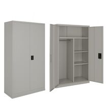 STEELEN LITE Μεταλλική Ντουλάπα 90x40x180cm Πάχους 0.4mm  με Χώρισμα ΧΩΡΙΣ ΠΟΔΙΑ - 5 Αποθηκευτικοί Χώροι