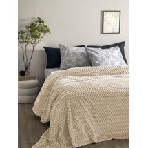 Palamaiki Κουβέρτα Fleece 160x220 ASTER CREME Εκρού