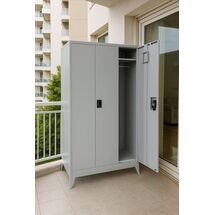 STEELEN Μεταλλική Ντουλάπα 115x45x191cm Γαλβανιζέ 3φυλλη με 5 Ράφια και Ρυθμιζόμενα Πόδια -7 Αποθηκευτικοί Χώροι 56.5kg