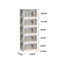 VESTA Διάφανη Πλαστική Συρταριέρα/Τροφοθήκη 5όροφη 52.5x36x140.5cm 11.05kg με Ροδάκια Λευκό