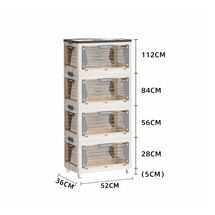 VESTA Διάφανη Πλαστική Συρταριέρα/Τροφοθήκη 4όροφη 52.5x36x112.5cm με Ροδάκια Λευκό