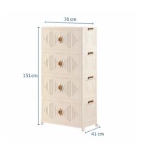 VESTA Πλαστική Ντουλάπα Αποθήκευσης/ Συρταριέρα 4όροφη 70x41x151cm 10.7 kg με Ροδάκια Λευκό του Πάγου