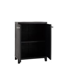 TOOMAX Ιταλίας MOB PRIME Πλαστική Ντουλάπα 66x40x88cm 10kg με Ράφια και Πόδια  MAX Αντοχή 15kg Μαύρο