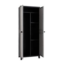 TOOMAX Ιταλίας PRIME Πλαστική Ντουλάπα 66x40x172cm 10.9kg με Χώρισμα-5 Χώρους και Πόδια MAX Αντοχή 15kg Ανθρακί -Γκρι