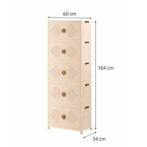 VESTA Πλαστική Ντουλάπα Αποθήκευσης 5όροφη 60x34x164cm 9.2 kg με Ροδάκια Λευκό του Πάγου