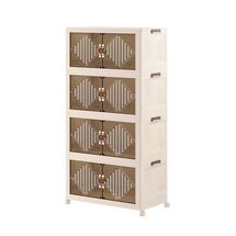 ESTA Πλαστική Ντουλάπα Αποθήκευσης 4όροφη 60x34x133cm 7.5kg με Ημιδιάφανα Πορτάκια και Ροδάκια