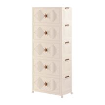 VESTA Πλαστική Ντουλάπα Αποθήκευσης 5όροφη 70x41x186cm 13kg με Ροδάκια Λευκό του Πάγου