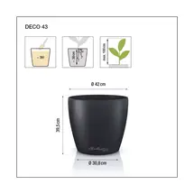 LECHUZA Cachepot Deco 43 Επιτραπέζια Γλάστρα Ø42x40cm Λευκή Γερμανίας