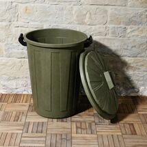 Κάδος Απορριμάτων 60lt Ø44x65cm Επαγγελματικός Πλαστικός με Καπάκι και Κλιπς 1.85kg Forest Green DEA HOME ITALY