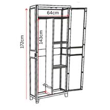 TOOMAX Ιταλίας PRIME Πλαστική Ντουλάπα 66x40x172cm 10.9kg με Χώρισμα-5 Χώρους και Πόδια MAX Αντοχή 15kg Ανθρακί -Γκρι