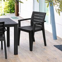 TOOMAX MAREA Καρέκλα Κήπου Στοιβαζόμενη 58.5x61.5x79cm Βάρος 4.03kg Όψη Φυσικού Ξύλου Μαύρη Ιταλίας