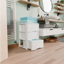 ARTPLAST Ιταλίας Συρταριέρα Πλαστική 3όροφη 39x38.5x61cm RATTAN HARMONY  Λευκή