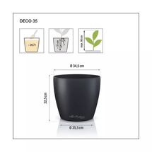 LECHUZA Cachepot Deco 35 Επιτραπέζια Γλάστρα Ø35x33cm Ανθρακί Γερμανίας