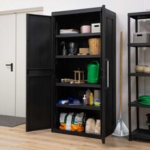 TOOMAX Ιταλίας GARAGE MEGA Πλαστική Ντουλάπα 89x54x190cm kg με 4 ράφια 5 Χώρους MAX Αντοχή 220kg BLACK Πιστοποίηση TUV/GS FASHION