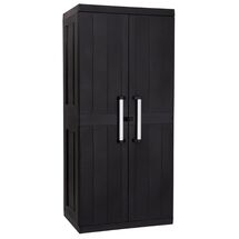 TOOMAX Ιταλίας GARAGE MEGA Πλαστική Ντουλάπα 89x54x190cm kg με 4 ράφια 5 Χώρους MAX Αντοχή 220kg BLACK Πιστοποίηση TUV/GS FASHION