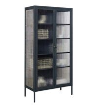 STEELEN COLOR Μεταλλική Ντουλάπα 90x55x190cm Πάχους 0.8mm Εσωτερικού Χώρου με Τζάμι και Πόδια  Slate Grey