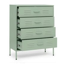 STEELEN COLOR Συρταριέρα 115x35x190cm Πάχους 0.8mm Εσωτερικού Χώρου με Πόδια Pastel Green