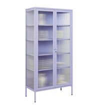 STEELEN COLOR Μεταλλική Ντουλάπα 90x55x190cm Πάχους 0.8mm Εσωτερικού Χώρου με Τζάμι και Πόδια Lilac