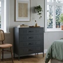 STEELEN COLOR Συρταριέρα 115x35x190cm Πάχους 0.8mm Εσωτερικού Χώρου με Πόδια Slate Grey