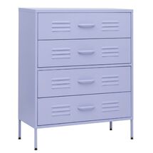 STEELEN COLOR Chest of Drawers 115x35x190cm, 0.8mm Thickness, Indoor Use, with Legs –Lilac