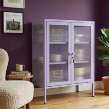 STEELEN COLOR Μεταλλική Ντουλάπα 100x40x70cm Πάχους 0.8mm Εσωτερικού Χώρου με Τζάμι και Πόδια Lilac