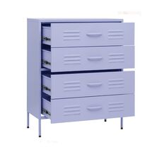 STEELEN COLOR Chest of Drawers 115x35x190cm, 0.8mm Thickness, Indoor Use, with Legs –Lilac