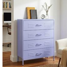 STEELEN COLOR Chest of Drawers 115x35x190cm, 0.8mm Thickness, Indoor Use, with Legs –Lilac