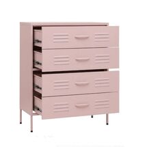 STEELEN COLOR Chest of Drawers 115x35x190cm, 0.8mm Thickness, Indoor Use, with Legs –Baby Pink