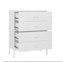 STEELEN COLOR Συρταριέρα 115x35x190cm Πάχους 0.8mm Εσωτερικού Χώρου με Πόδια Cotton White