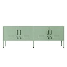 STEELEN COLOR Μεταλλικό Ντουλάπι - Έπιπλο Τηλεόρασης 160x45x55cm Πάχους 0.4mm Εσωτερικού Χώρου με Πόδια Pastel Green