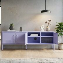 STEELEN COLOR Μεταλλικό Ντουλάπι -Έπιπλο Τηλεόρασης 160x45x55cm Πάχους 0.4mm Εσωτερικού Χώρου με Πόδια Lilac