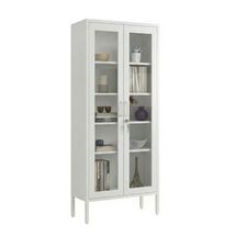 STEELEN COLOR Μεταλλική Ντουλάπα - Βιβλιοθήκη 80x35x190cm Πάχους 0.8mm Εσωτερικού Χώρου με Τζάμι και Πόδια White