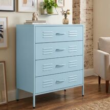 STEELEN COLOR Συρταριέρα 115x35x190cm Πάχους 0.8mm Εσωτερικού Χώρου με Πόδια Baby Blue