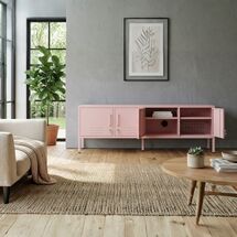 STEELEN COLOR Μεταλλικό Ντουλάπι -Έπιπλο Τηλεόρασης 160x45x55cm Πάχους 0.4mm Εσωτερικού Χώρου με Πόδια Baby Pink