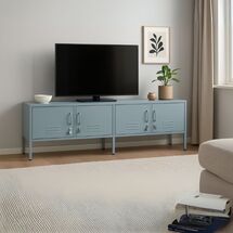 STEELEN COLOR Μεταλλικό Ντουλάπι -Έπιπλο Τηλεόρασης 160x45x55cm Πάχους 0.4mm Εσωτερικού Χώρου με Πόδια Baby Blue