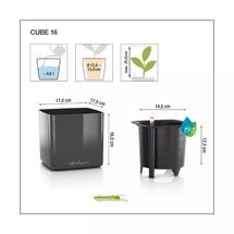 LECHUZA CUBE Premium 16 Επιτραπέζια Γλάστρα 17x17x16cm Αυτοποτιζόμενη με Εσωτερικό Δοχείο Scarlet Red Ματ Γερμανίας