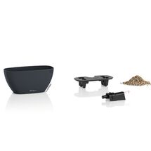 LECHUZA Navio Color 10 Επιτραπέζια Γλάστρα 29x14x14cm Αυτοποτιζόμενη με Δοχείο Φύτευσης Slate Γερμανίας