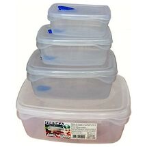 Φαγητοδοχείο Τάπερ Ορθογώνιο Σετ 4 Τεμαχίων με Βαλβίδα BAMA Ιταλίας