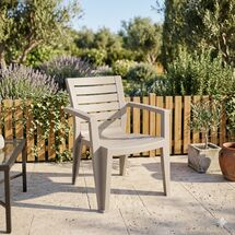 TOOMAX MAREA Καρέκλα Κήπου Στοιβαζόμενη 58.5x61.5x79cm Βάρος 4.03kg Όψη Φυσικού Ξύλου Warm GREY Ιταλίας