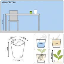 LECHUZA Mini Deltini Επιτραπέζια Γλάστρα 10x10x13cm Αυτοποτιζόμενη με Δοχείο Φύτευσης Λευκή Ματ Γερμανίας