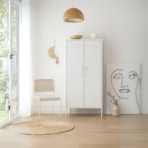 STEELEN COLOR Μεταλλική Ντουλάπα 90x55x190cm Πάχους 0.7mm Εσωτερικού Χώρου με Πόδια Cotton White