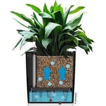 LECHUZA Cube Color 40 Επιδαπέδια Γλάστρα Κύβος 40x40x40cm Αυτοποτιζόμενη με Δοχείο Slate Γερμανίας