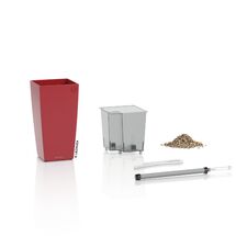 LECHUZA Maxi-Cubi Επιτραπέζια Γλάστρα 14x14x26cm Αυτοποτιζόμενη με Δοχείο Φύτευσης Κόκκινη Ματ Γερμανίας