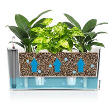 LECHUZA Delta10 Επιτραπέζια Γλάστρα 30x11x13cm Αυτοποτιζόμενη με Δοχείο Φύτευσης Κόκκινη Ματ Γερμανίας RedDot Award 2009/Designpreis Deutchland 2010