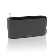 LECHUZA Delta20 Επιτραπέζια Γλάστρα 40x14.6x18cm Αυτοποτιζόμενη με Δοχείο Φύτευσης Basalt Grey Ματ Γερμανίας RedDot Award 2009/Designpreis Deutchland 2010