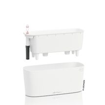 LECHUZA Delta20 Επιτραπέζια Γλάστρα 40x14.6x18cm Αυτοποτιζόμενη με Δοχείο Φύτευσης Λευκή Ματ Γερμανίας RedDot Award 2009/Designpreis Deutchland 2010