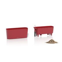 LECHUZA Delta10 Επιτραπέζια Γλάστρα 30x11x13cm Αυτοποτιζόμενη με Δοχείο Φύτευσης Κόκκινη Ματ Γερμανίας RedDot Award 2009/Designpreis Deutchland 2010